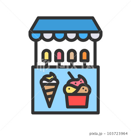 Ice Cream Stall icon vector image. 103723964
