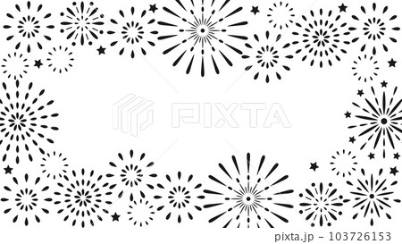 花火をフレーム風にしたイラスト アスペクト比16:9バージョン 花火をフレーム風にしたイラスト アスペクト比16:9バージョン 103726153