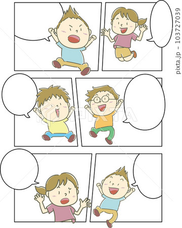 会話する子どもたちの漫画フレーム 会話する子どもたちの漫画フレーム 103727039