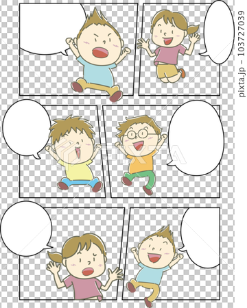 Cartoon frame of children talking 103727039