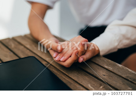 Couple of romantic young people at home, Vintage style photo 103727701
