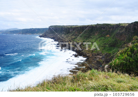 徳之島・犬田布岬から望む海と崖の絶景 徳之島・犬田布岬から望む海と崖の絶景 103729656