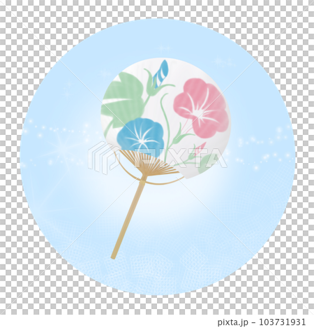 Uchiwa icon glitter light blue 103731931