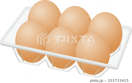赤卵6個パックセットのイメージイラスト 赤卵6個パックセットのイメージイラスト 103733425