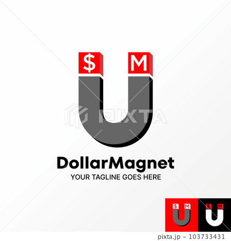 Logo design graphic concept creative abstract premium free vector stock letter U 3D font like magnet. Related to initial monogram business industrial 103733431