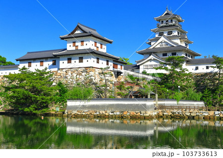 【愛媛県】快晴の今治城(天守閣と山里櫓) 【愛媛県】快晴の今治城(天守閣と山里櫓) 103733613