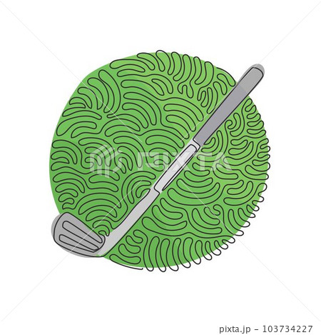 One continuous line drawing of young golf - Stock Illustration  [71211257] - PIXTA