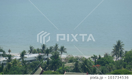 beautiful tropical beach wiht big tree and plam trees, turquoise ocean on summer day landscape background for relaxing vacation beautiful tropical beach wiht big tree and plam trees, turquoise ocean on summer day landscape background for relaxing vacation 103734536