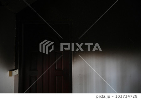 old scary interior burn house, renovate construction industry old scary interior burn house, renovate construction industry 103734729