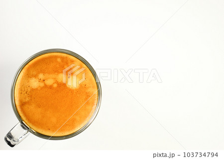 hot black coffee put on white table background hot black coffee put on white table background 103734794