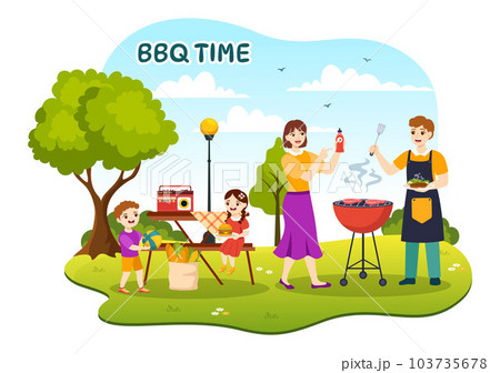 Barbecue and Grill Set Vector Illustration Kids Grilling or BBQ Party Food at Park in Festival and Summer Cooking Cartoon Hand Drawn Templates Barbecue and Grill Set Vector Illustration Kids Grilling or BBQ Party Food at Park in Festival and Summer Cooking Cartoon Hand Drawn Templates 103735678