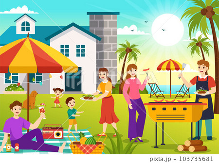 Barbecue and Grill Set Vector Illustration Kids Grilling or BBQ Party Food at Park in Festival and Summer Cooking Cartoon Hand Drawn Templates Barbecue and Grill Set Vector Illustration Kids Grilling or BBQ Party Food at Park in Festival and Summer Cooking Cartoon Hand Drawn Templates 103735681