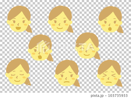 Female face expression illustration set 103735933