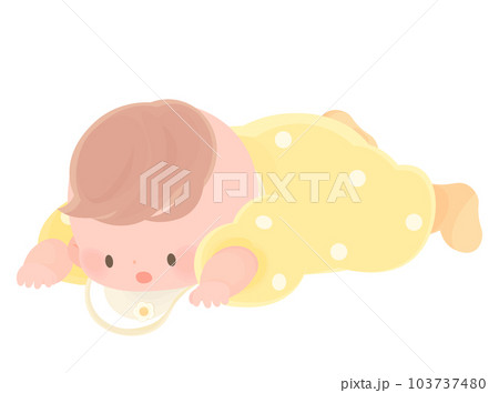 うつぶせの赤ちゃん うつぶせの赤ちゃん 103737480