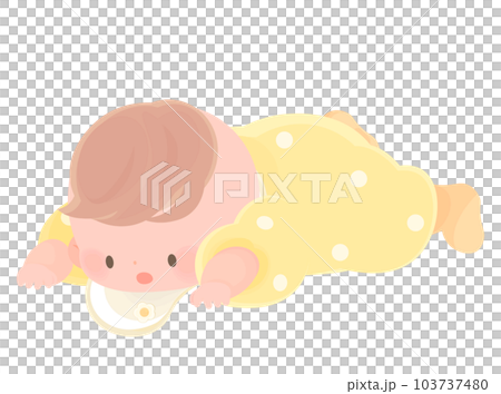 うつぶせの赤ちゃん うつぶせの赤ちゃん 103737480