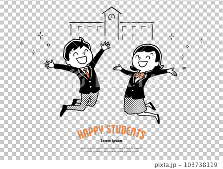 Vector illustration material: student jumping for joy Vector illustration material: student jumping for joy 103738119