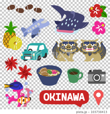 沖繩圖標沒有線 103738413