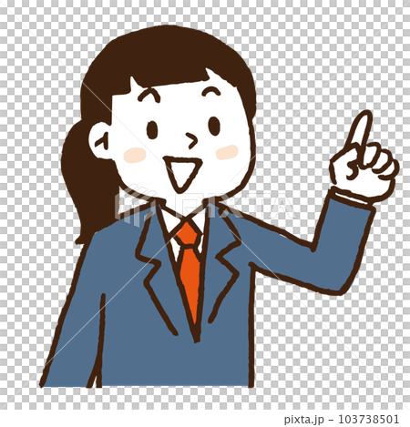 指を上に向ける学生 女子 ブレザー 指を上に向ける学生 女子 ブレザー 103738501