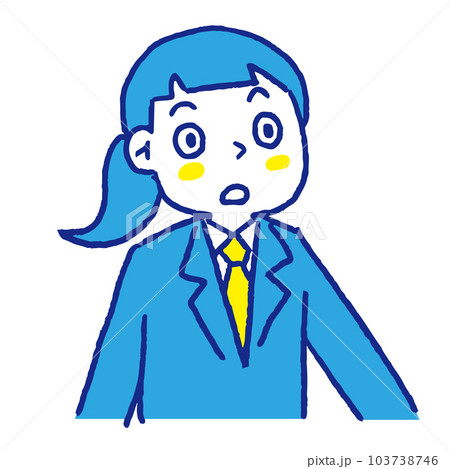 目を開いて驚く学生　女子　ブレザー 103738746