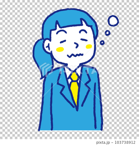 まどろむ学生 女子 ブレザー(ぼんやり ねむい) まどろむ学生 女子 ブレザー(ぼんやり ねむい) 103738912