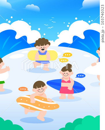 Illustration of summer sports attractions  103740323