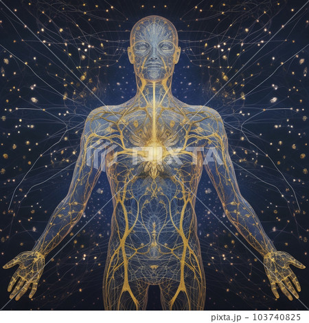体の中にある宇宙、人体の不思議「AI生成画像」のイラスト素材 [103740825] PIXTA