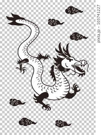 簡單的龍單色 103741227