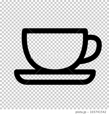 代表飲料、咖啡和咖啡杯的線條樣式圖標 103741542