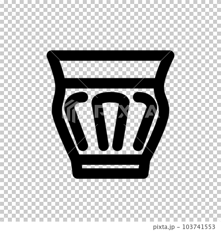 代表飲料、水、玻璃杯和杯子的線條樣式圖標 103741553