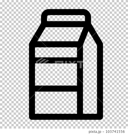 代表飲料、牛奶、牛奶和牛奶紙盒的線條樣式圖標 103741556
