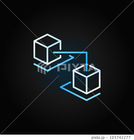 Blockchain cubes creative line vector icon on dark background Blockchain cubes creative line vector icon on dark background 103742277