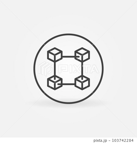 Blockchain in circle outline vector icon. Block Chain Technology concept sign 103742284