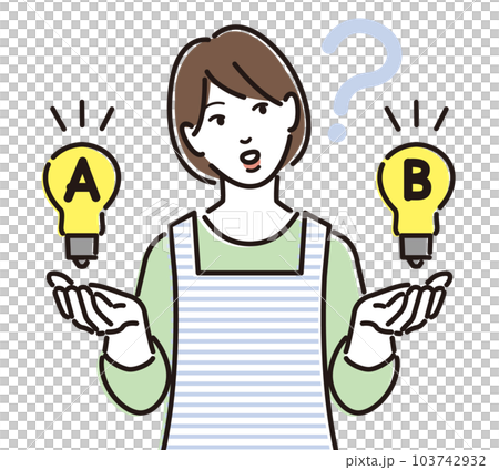 擔心計劃 A 計劃 B 的圍裙女人 103742932