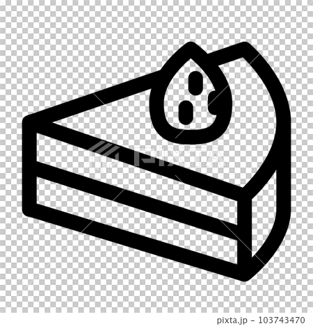 スイーツ、ショートケーキ、イチゴショートを表すラインスタイルのアイコン スイーツ、ショートケーキ、イチゴショートを表すラインスタイルのアイコン 103743470