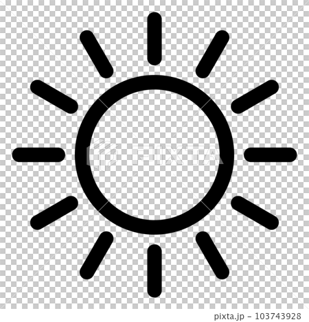 代表天氣、晴天、太陽、炎熱、夏天的線條樣式圖標 103743928