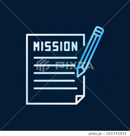 Mission document with pencil vector colored line icon Mission document with pencil vector colored line icon 103743955