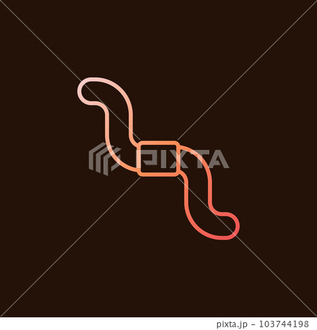 Earthworm vector concept thin line colorful icon - worm linear symbol 103744198