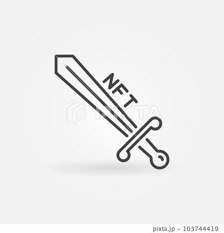 NFT Video-Game Asset outline icon - Sword vector line symbol 103744419
