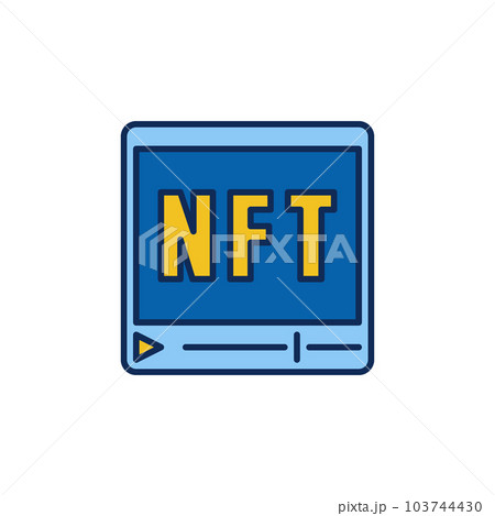 NFT Media colored icon. Non fungible Token vector concept sign 103744430