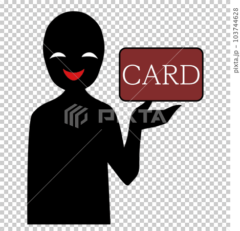 Illustration material of a bad person image holding a card Illustration material of a bad person image holding a card 103744628