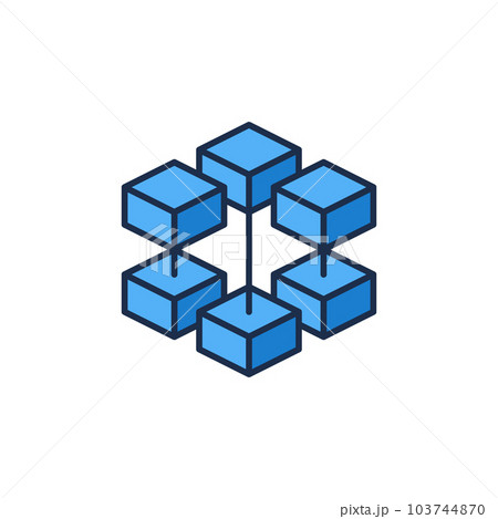 Block-Chain vector concept blue icon - Blockchain symbol 103744870