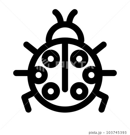 春、テントウムシ、昆虫を表すラインスタイルのアイコン 103745393