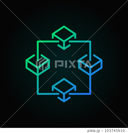 Blockchain colored outline vector icon. Block chain symbol Blockchain colored outline vector icon. Block chain symbol 103745610