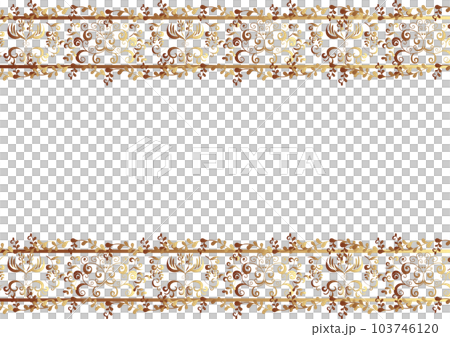 Antique-style gradation gold frame (white background) 103746120