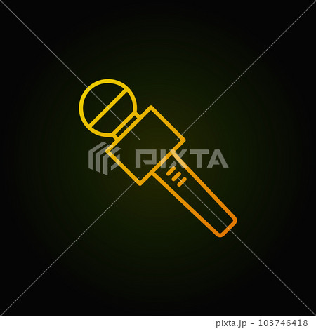 Microphone line vector yellow icon. Mic concept symbol Microphone line vector yellow icon. Mic concept symbol 103746418