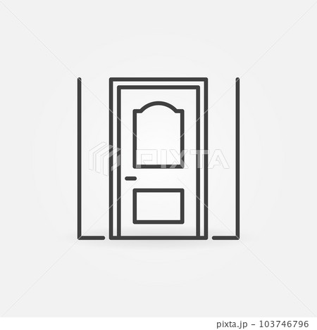 Close Exterior Door vector thin line concept icon Close Exterior Door vector thin line concept icon 103746796