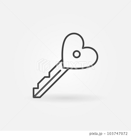 Heart Key vector linear icon. Valentines Day concept sign Heart Key vector linear icon. Valentines Day concept sign 103747072