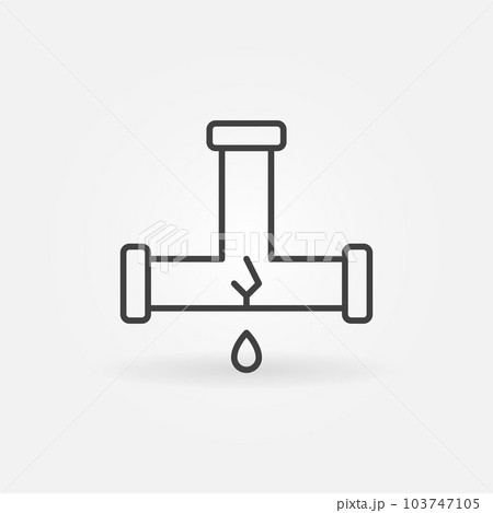 Leaking Water Pipe vector Plumbing concept line icon Leaking Water Pipe vector Plumbing concept line icon 103747105