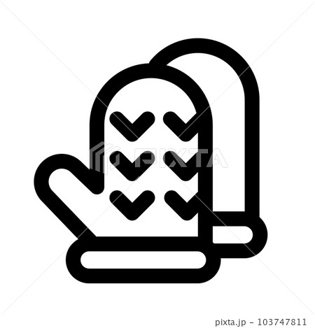 冬、手袋を表すラインスタイルのアイコン 103747811