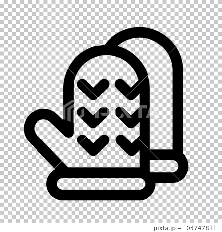 冬、手袋を表すラインスタイルのアイコン 103747811